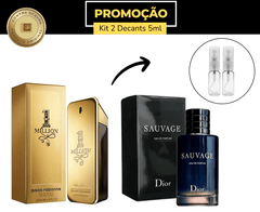 Kit 2 decants 1 Million 5ml + Sauvage EDP 5ml Masculinos