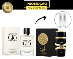 Kit 2 Decants Acqua di Gio EDP 5ml + Asad Lattafa EDP 5ml (Arabe)