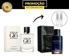 Kit 2 Decants Acqua Di Gio EDP 5ml + Sauvage EDP 5ml masculinos